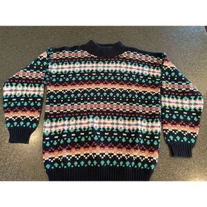 Vintage Clifton Place Abstract Colorful Sweater Made In USA Size Large‎